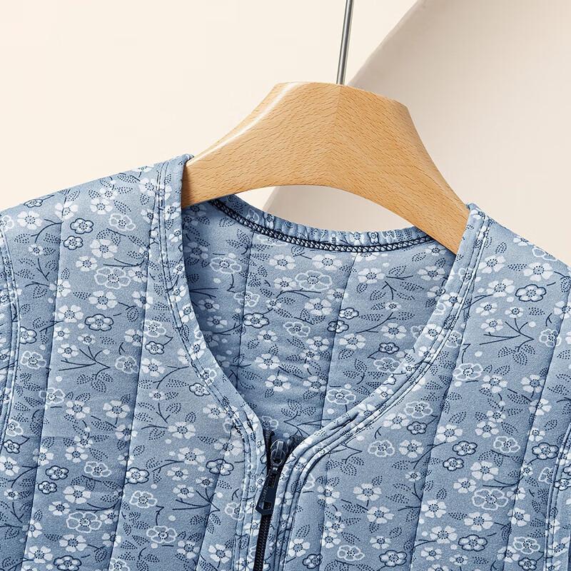 Damen Retro Floral V-Ausschnitt Baumwollweste