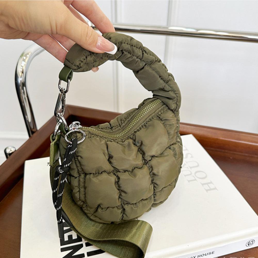 Solid Color Cloud Pleated Coin Purse Quilted Bag Pendant Cute Small Wallet Key Bag