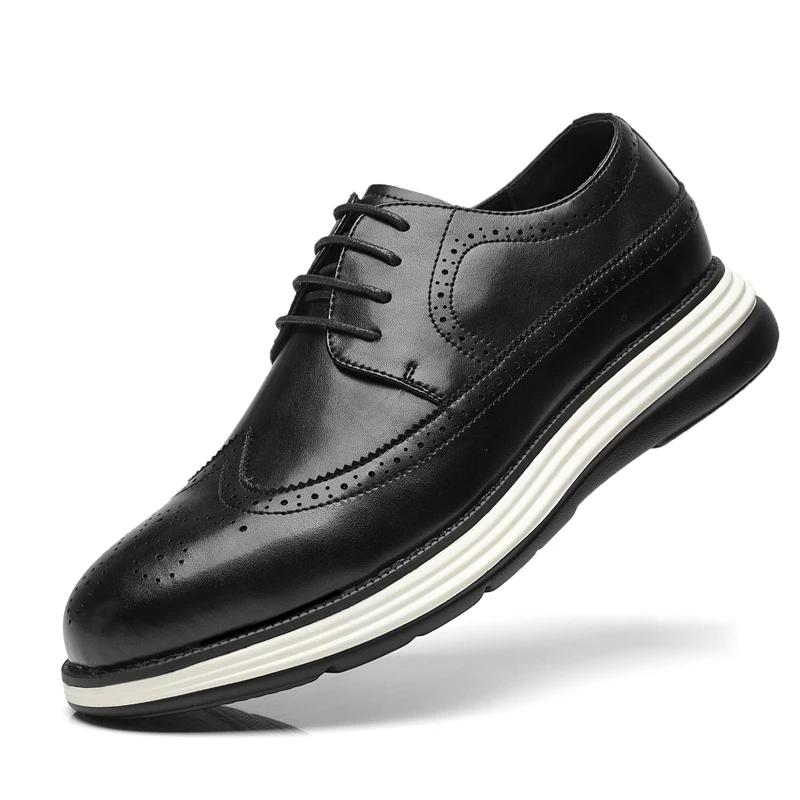 Men`s Casual Leather Thick Soled Simple