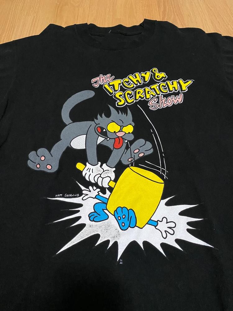 The Itchy And Scratchy Show Simpsons T-shirt Unisex Tee All Size S-4XL BT1077 Unisex T-Shirt XXXL