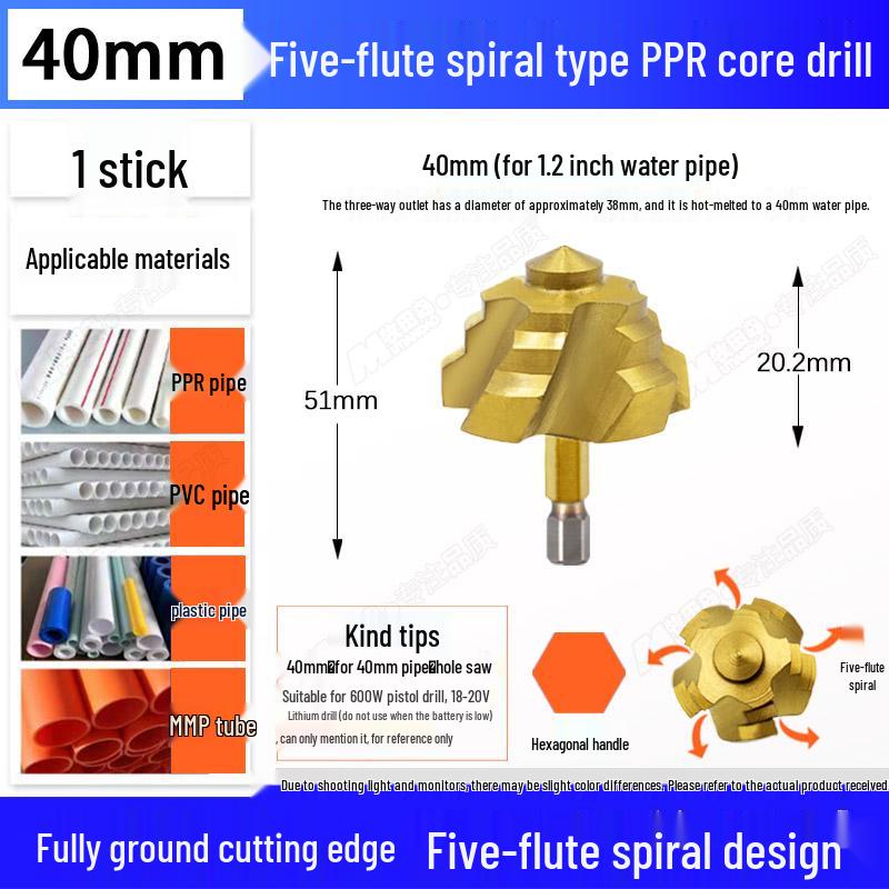 Hex Shank T-Handle Drill Bit and Pipe Reamer Hole Opener