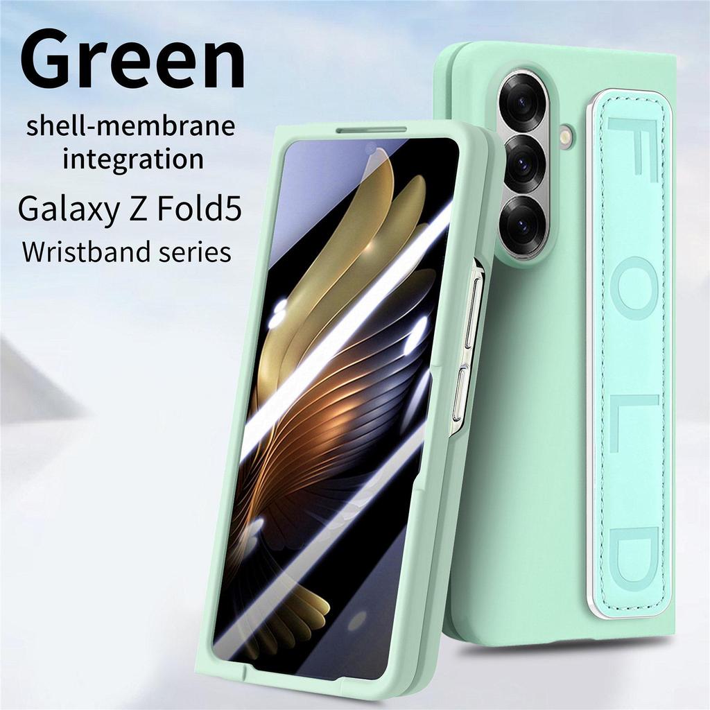 ZFold7 Elastic Rope Wristband Phone Case with Integrated Shell & Skin-Feel PC Spray for Foldable Screen