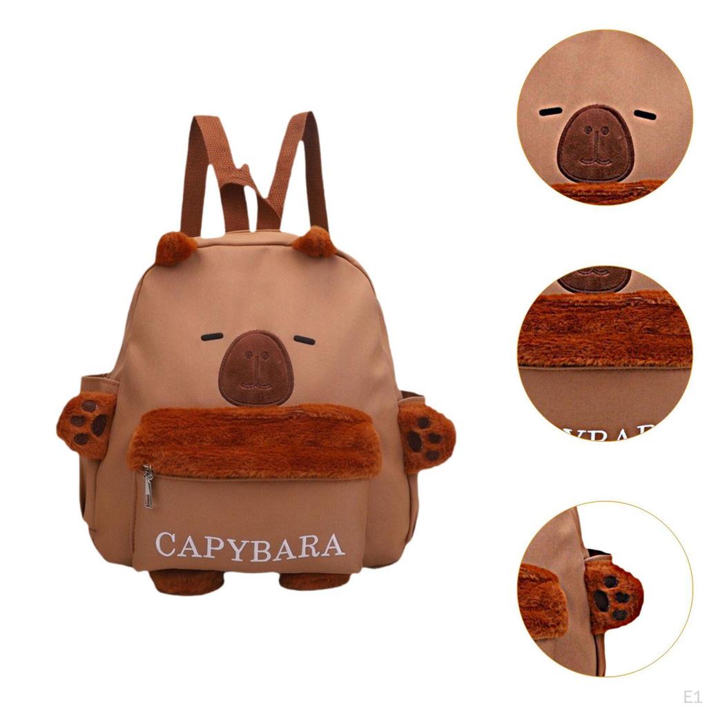 Capybara Plush Backpack Cartoon Casual Stuff Bookbag for Adults Girls Women Boys