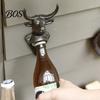 Heavy Duty Cast Iron Opener Elk Cow Head Bottle Opener, Wall Mounted Beer Cap Remover, Rustic for Home Bar, Industrial Decor Animal Shape