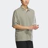 Adidas Tech Polo Shirt Letter Pattern Print Color Block Outdoor Quick Dry Sports Short Sleeve Polo Men Polo Shirts Pebble-Grey IC4420