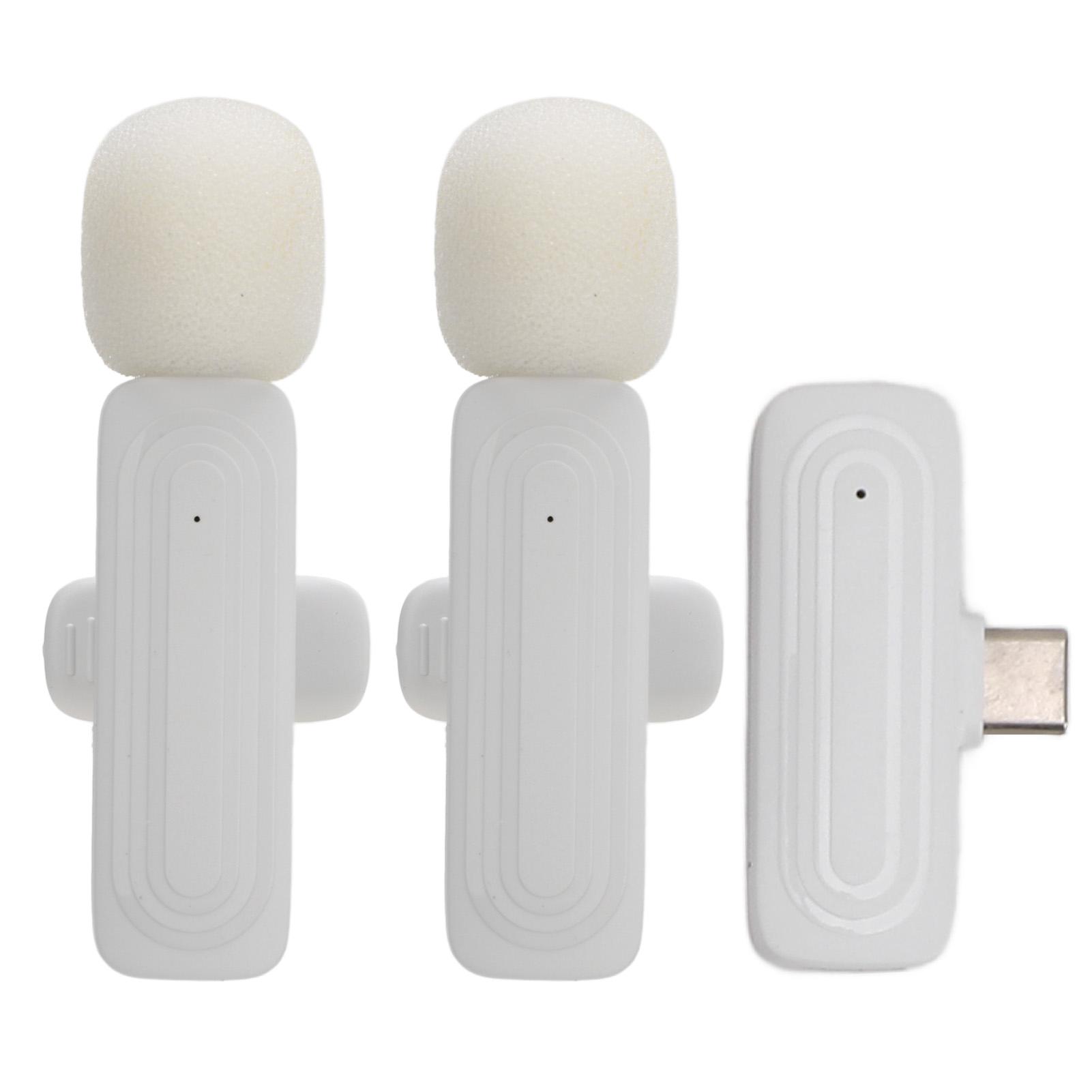 

Wireless Lavalier Microphone 2.4G Low Latency Noise Cancellation Anti Interference Lapel Microphone білий