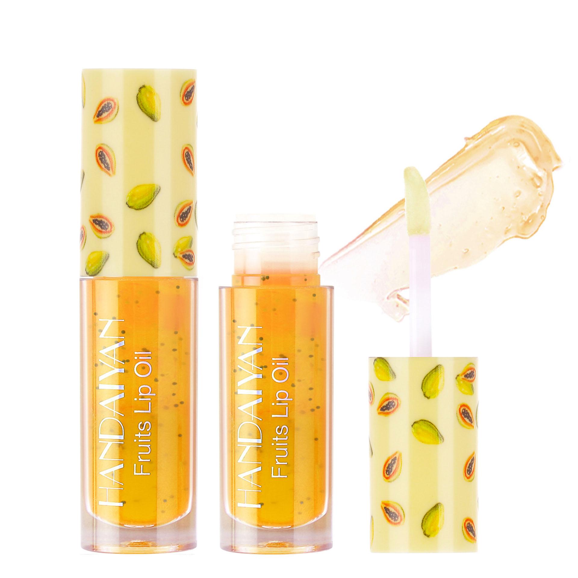 

Fruit Lip Oil Glass Lip Moisturizing Прозорий блиск для губ для видалення омертвілої шкіри та збліднення губ Помада Papaya