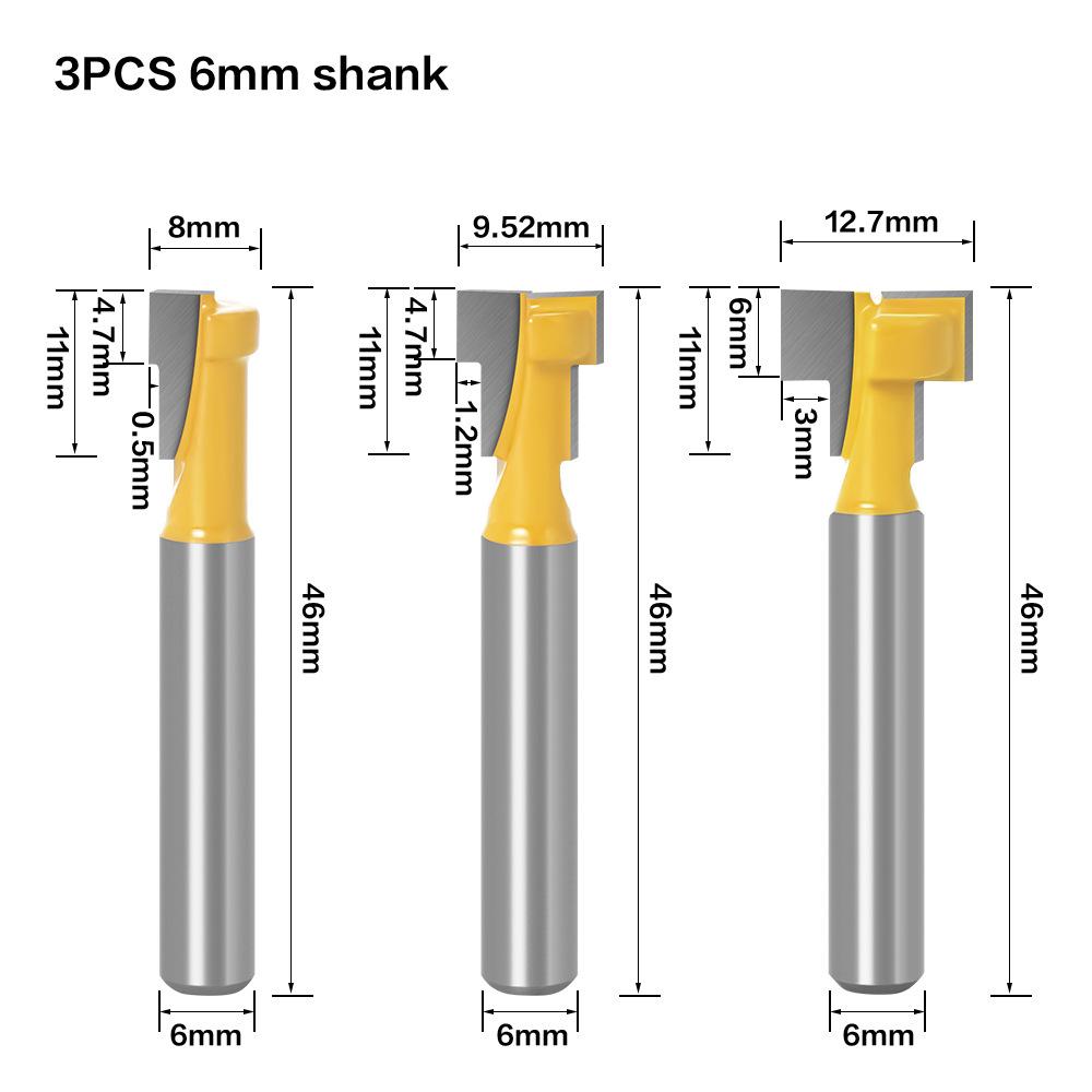 1/4 Handle Slotted Woodworking Milling Cutter, Keyhole Cutter, Keyhole Cutter, Photo Frame Hanging Hole Cutter, Photo Frame Cutter, Carving Cutter