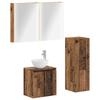 Bathroom Furniture Set 4 Pcs Reclaimed Wood Engineered Wood and Glass