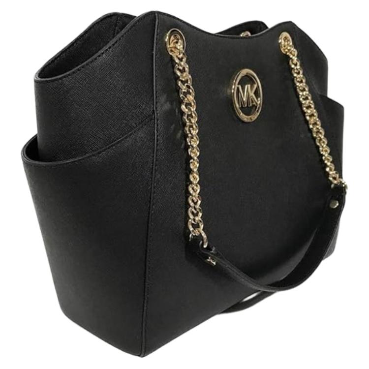 Michael Kors MK Jet Set Travel Chain Logo Versatile Large Capacity Tote Bag Women Tote Bags Black 35T5GTVT3L-BLACK
