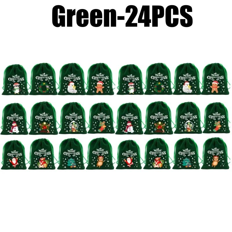 Christmas Velvet Drawstring Bag Candy Gift Pouch for Party Favors Holiday Decorations Christmas Tree Fillers Home New Year