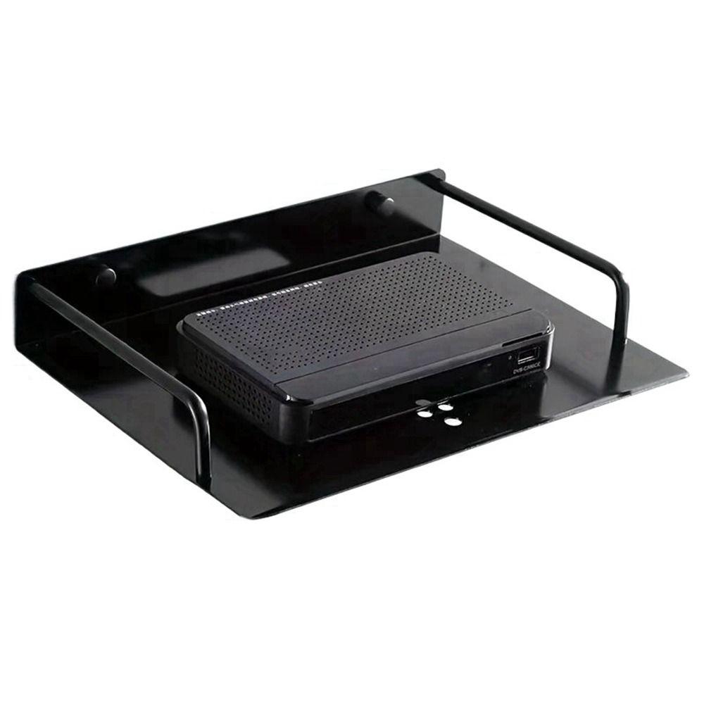 Black/Silver TV Set Top Box Support Rack Single-Layer Storage Shelf Bracket Router Stand  Mini Pc