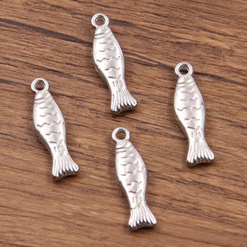 304 Stainless Steel Ocean Life Double-Sided Fish Charms with Real Gold Electroplating