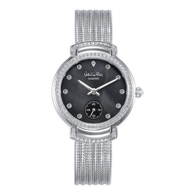 [VALENTINO RUDY] VALENTINO RUDY Damen Metall-Diamant-Armbanduhr mit Edelsteinzertifikat VR2588B-BKWT