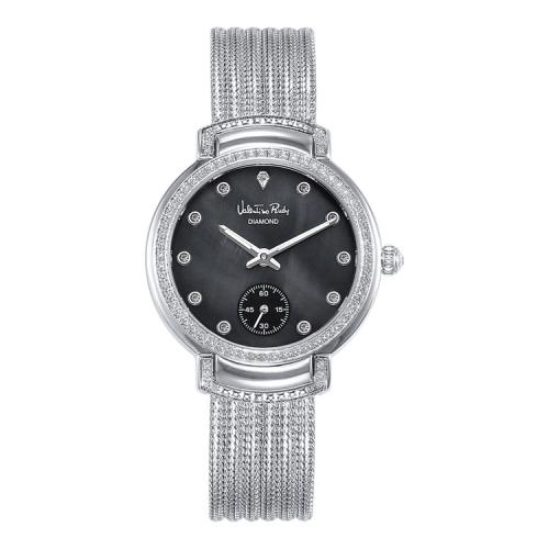 

[VALENTINO RUDY] VALENTINO RUDY Women s Metal Diamond Wristwatch with Gemstone Certificate VR2588B-BKWT Standard