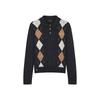 Teenie Weenie Women's Argyle Polo Collar Knitted Sweater
