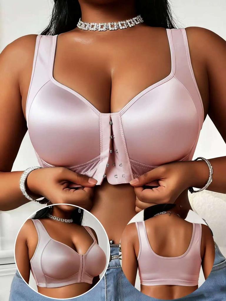 European and American TK front buckle large size gathering sports rimless vest type rimless bra underwear