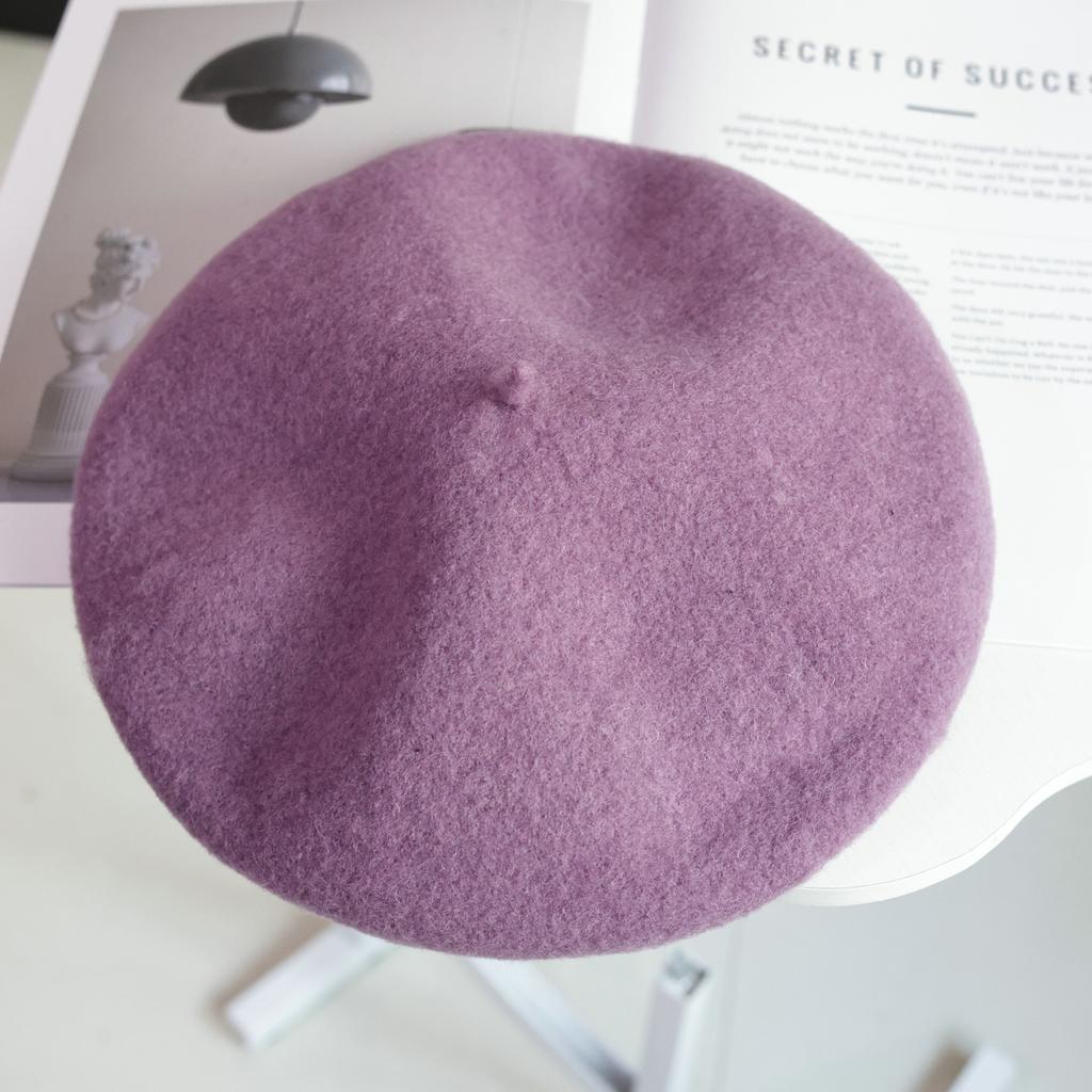 Japanische Hochwertige Verdickte Australische Wollmütze für Herbst und Winter, Sanft und Vielseitig, Soft Girl Einkaufs-Künstler Hut