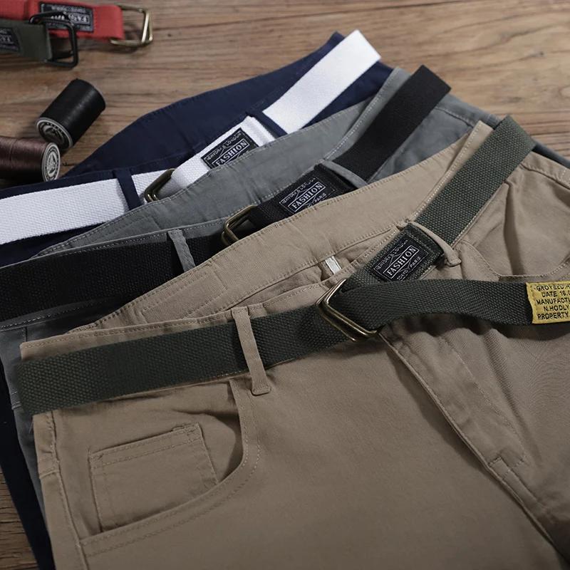 Young men's artificial pants, no punching canvas belt, trendy jeans, men's Korean fashion version, versatile belt, women
