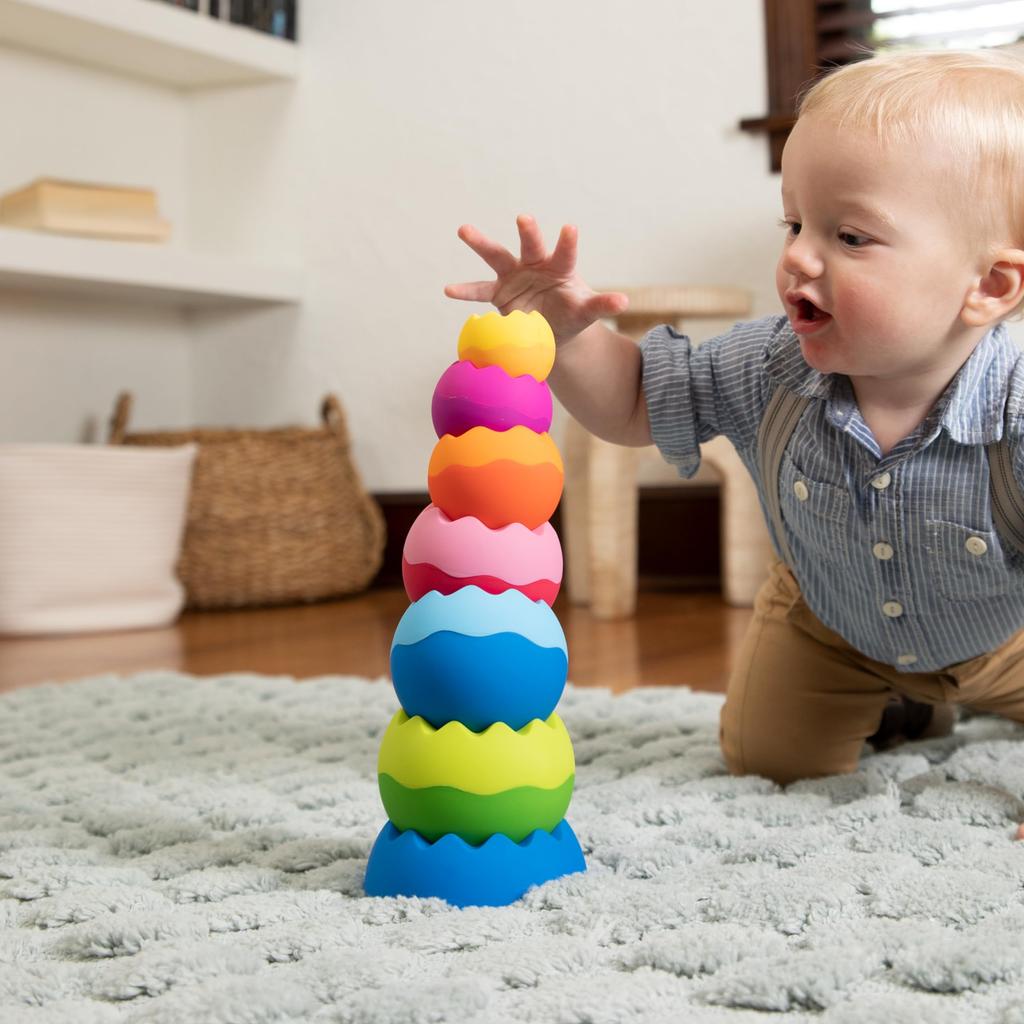 Blocchi da Costruzione per l'Equilibrio Fat Brain Toys per Neonati (6 Mesi e Oltre) - Tobbles Neo FA070-1 (Prodotto autentico)