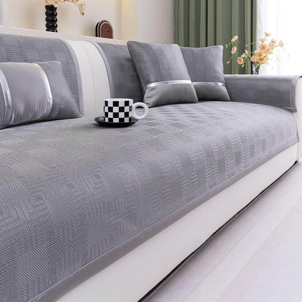 New Sofa Cushion Summer Ice Silk Cool Sofa Seat Cushion Cold Light Luxury High-End Non-Slip Sofa Cover