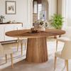 Tribesigns Oval Dining Table for 6 People, 55.11 Inch Farmhouse Wooden Dining Table, Rustic Kitchen Table with Wooden Table