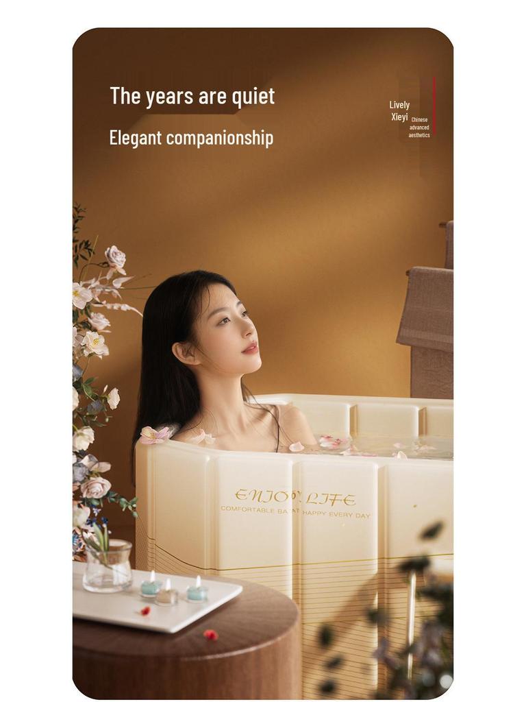 Faltbare Schaumbadewanne für Erwachsene und Kinder - Ganzkörper-Dampfbad, Duschwanne in großer Größe