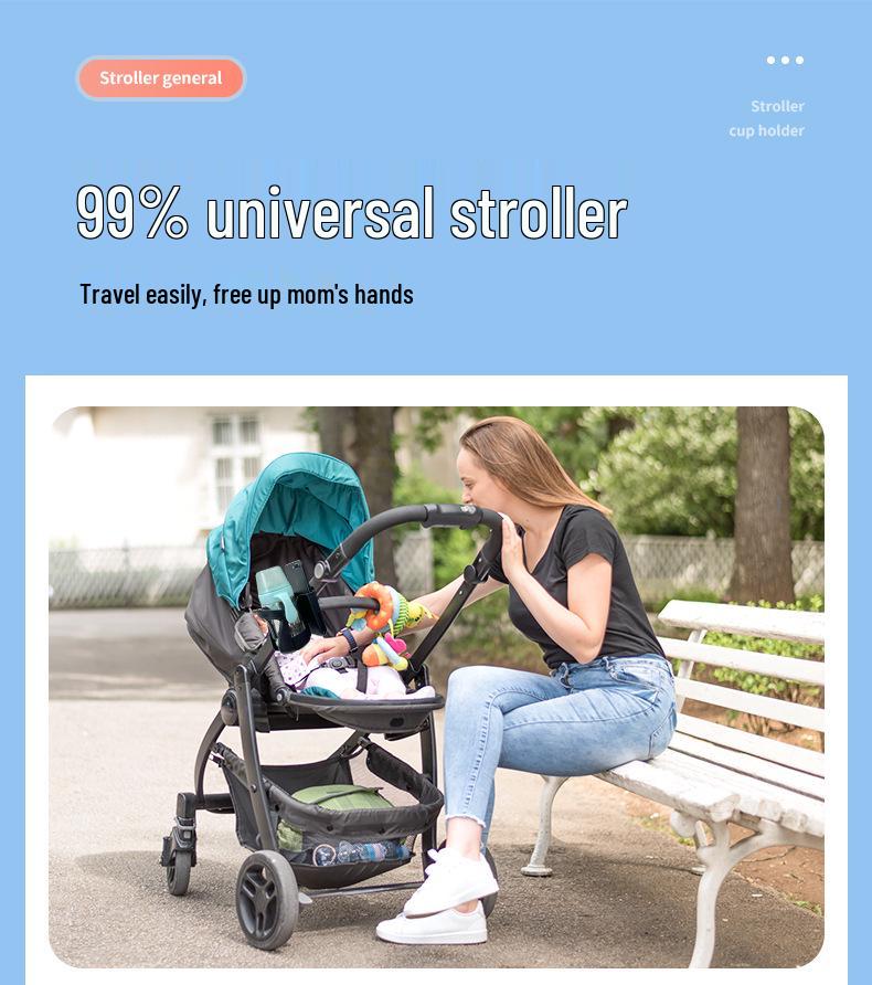 Universal Stroller & Bike Cup Holder for Baby Bottles, Drinks & Water Bottles