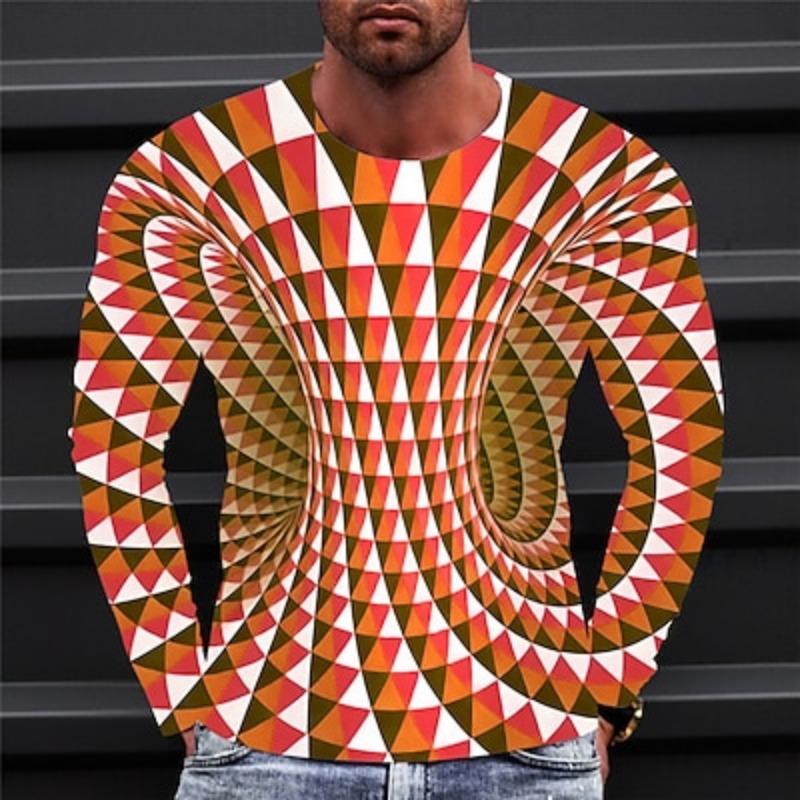 Men's Graphic Geometric 3D Shirt T Shirt Short Sleeve T shirt Round Neck Shirt Causal A B C Summer Clothing Apparel Normal S M L XL XXL 3XL 4XL