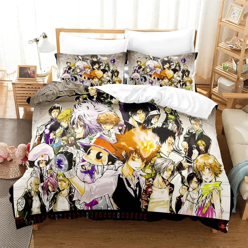 Family Teachers REBORN Tsuna Bedding Set Printed Bed Set With Pillowcase Duvet Cover Soft Single Double Queen Super King Size