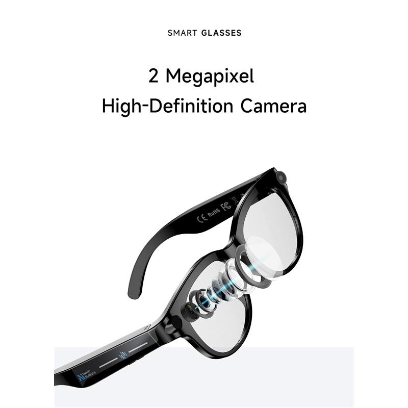 2026 Inteligentne Okulary AI dla Mężczyzn Kobiet Kamera HD 200W Wideo 1080P Asystent Głosowy AI Tłumaczenie Odtwarzanie Muzyki Latarka LED