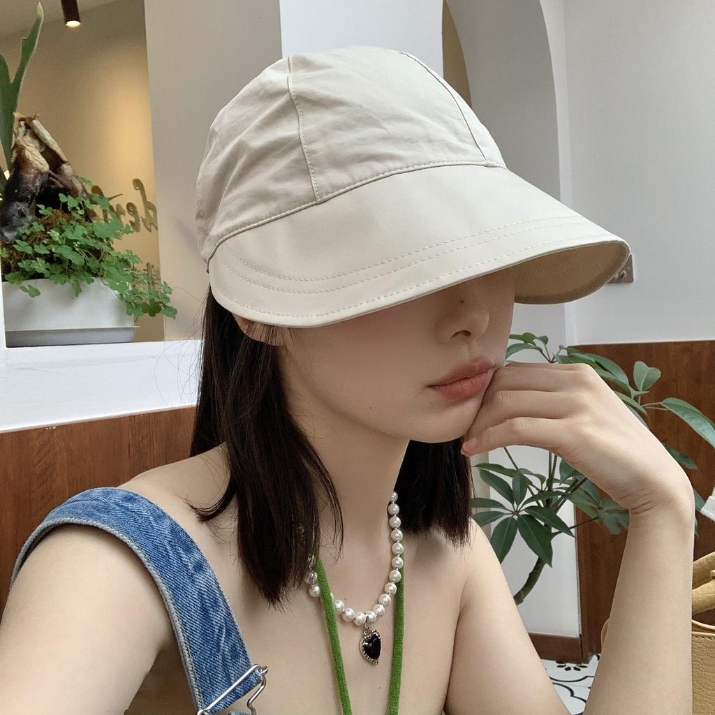 Women Girls Y2K Sun Visor Hat Wide Brim Summer UPF 50+ UV Protection Beach Panama Cap