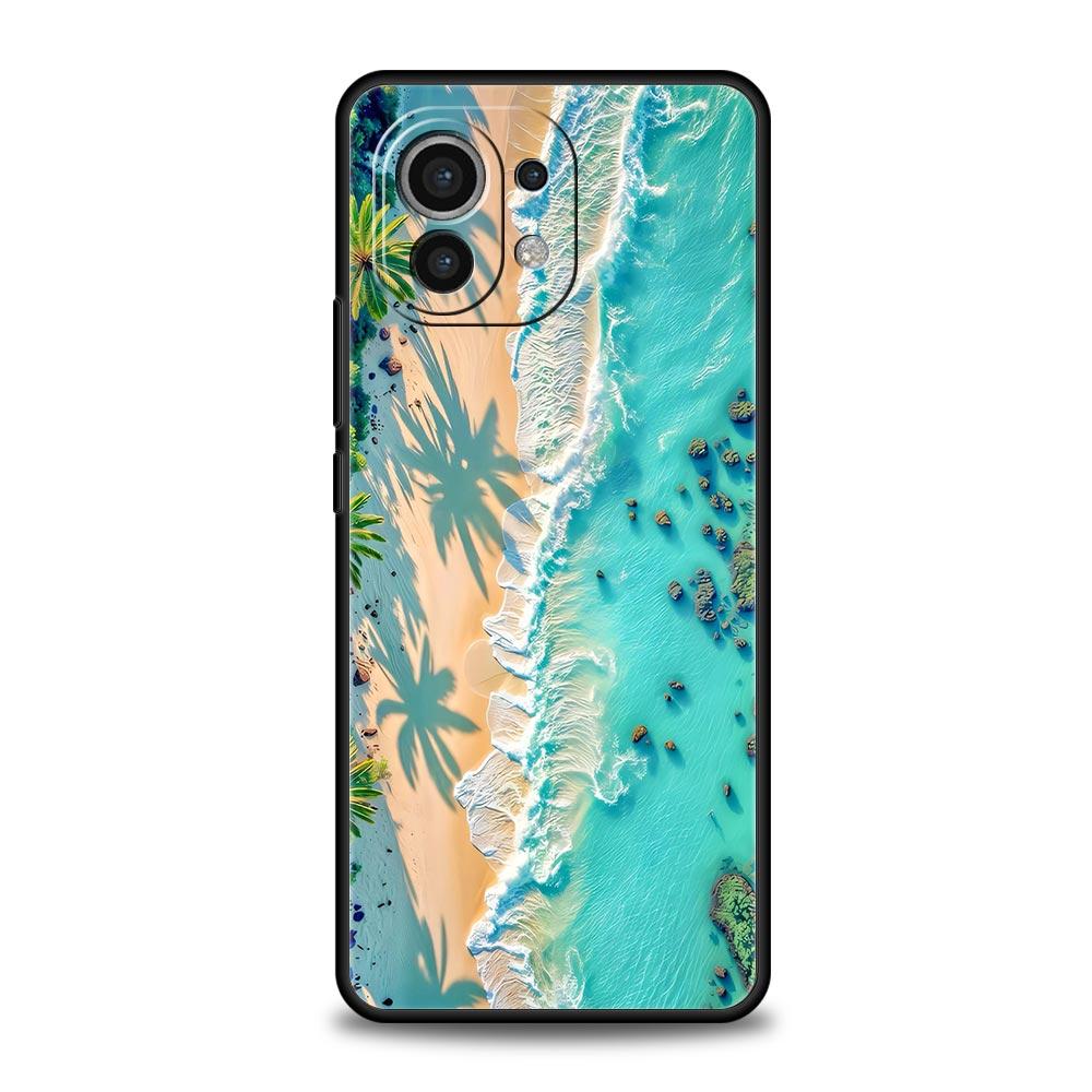 Phone Case For Xiaomi Mi 15 14 13 12 11 Lite 14T 13T 12T 11T Pro Poco X7 X6 X5 X3 Pro F6 F5 F4 Cover Seaside Scenery Wave Beach