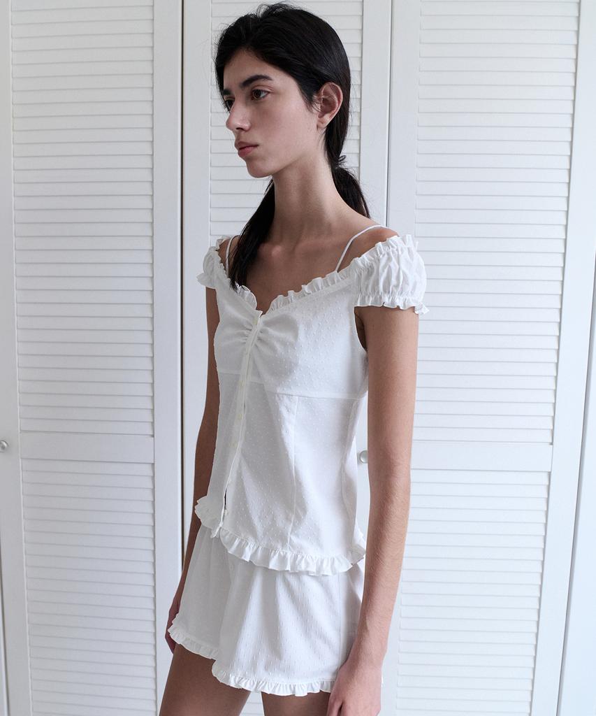 ANDNEEDS Ella Frill Blouse (White)