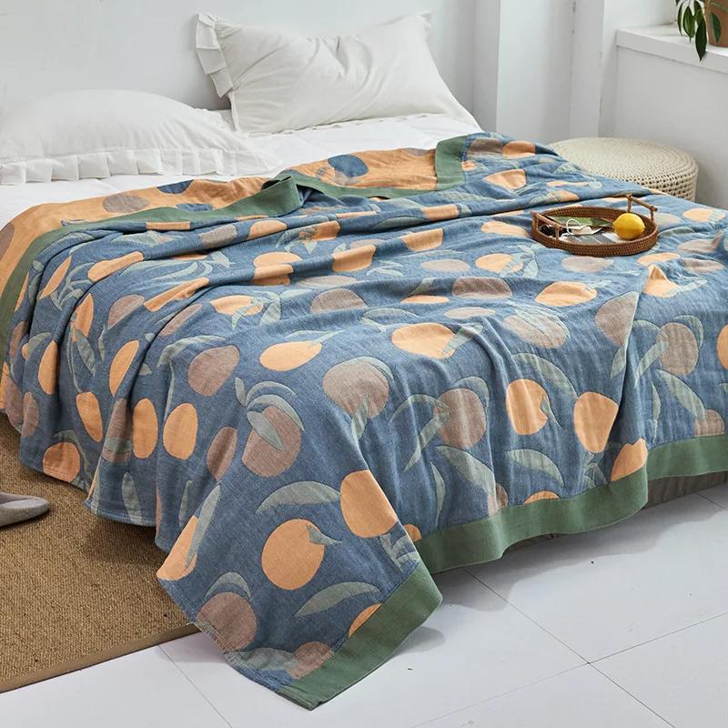 Japanese Throw Blanket Cotton Gauze Towel Four Seasons Bedspread Soft Leisure Blanket Single Double Dormitory Home Sofa Cover