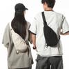 Breast bag Men's ISN trendy brand solid color messenger bag Casual versatile high-end shoulder bag Multifunctional commuter mobile phone bag