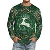 Men's Christmas Printed Imitation Cotton Long-sleeved Shirt