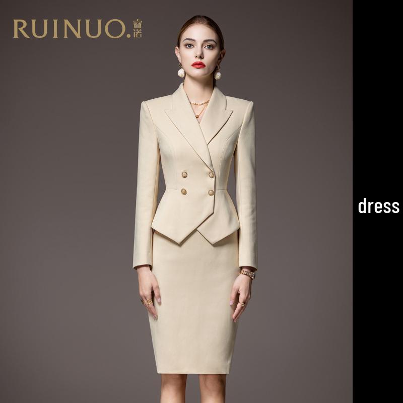 

Ruino Women s High-End Red Suit Dress - Formal Workwear for Professional Occasions S