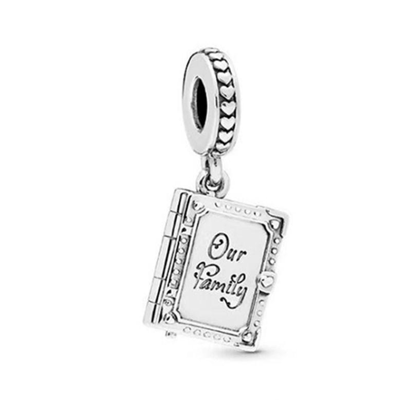 New Reading Notebook Passport Charm Bead for Silver Bracelet Bangle DIY Jewelry Women Accessories