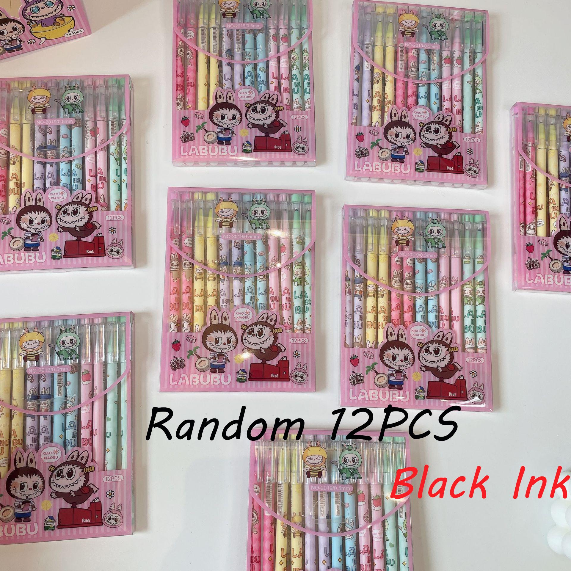

12 шт. гелевых ручек серии Labubu. Милый внешний вид. Мультяшные. 0,5 мм. Студенческая ручка. Мягкий захват. Канцелярские товары Labubu для школы, офиса и дома. Идеальная идея для маленького подарка. 12 PCS-Black