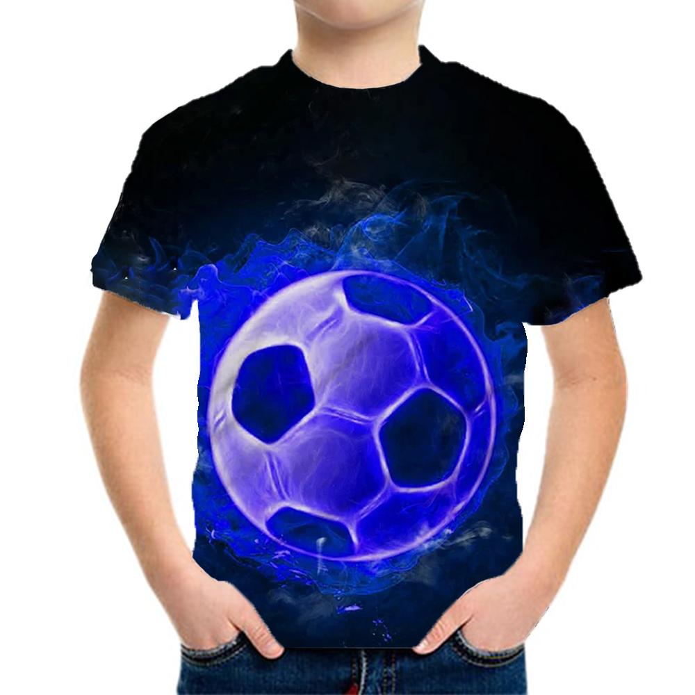 Boys' and Children's T-shirts, Summer Tops, Children's Sports, Football, Casual Children's Clothing, Girls' and Teenagers' T-shirts