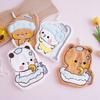 Soft Panda Bubu Dudu Hand Towel Double Layer Thick Absorbent Coral Fleece Hanging Towel Cute Bear Cartoon Towel for Home Towel