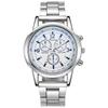 Simple Steel Belt Men's Watch Blue Light Glass Three-eye Quartz Watch Men