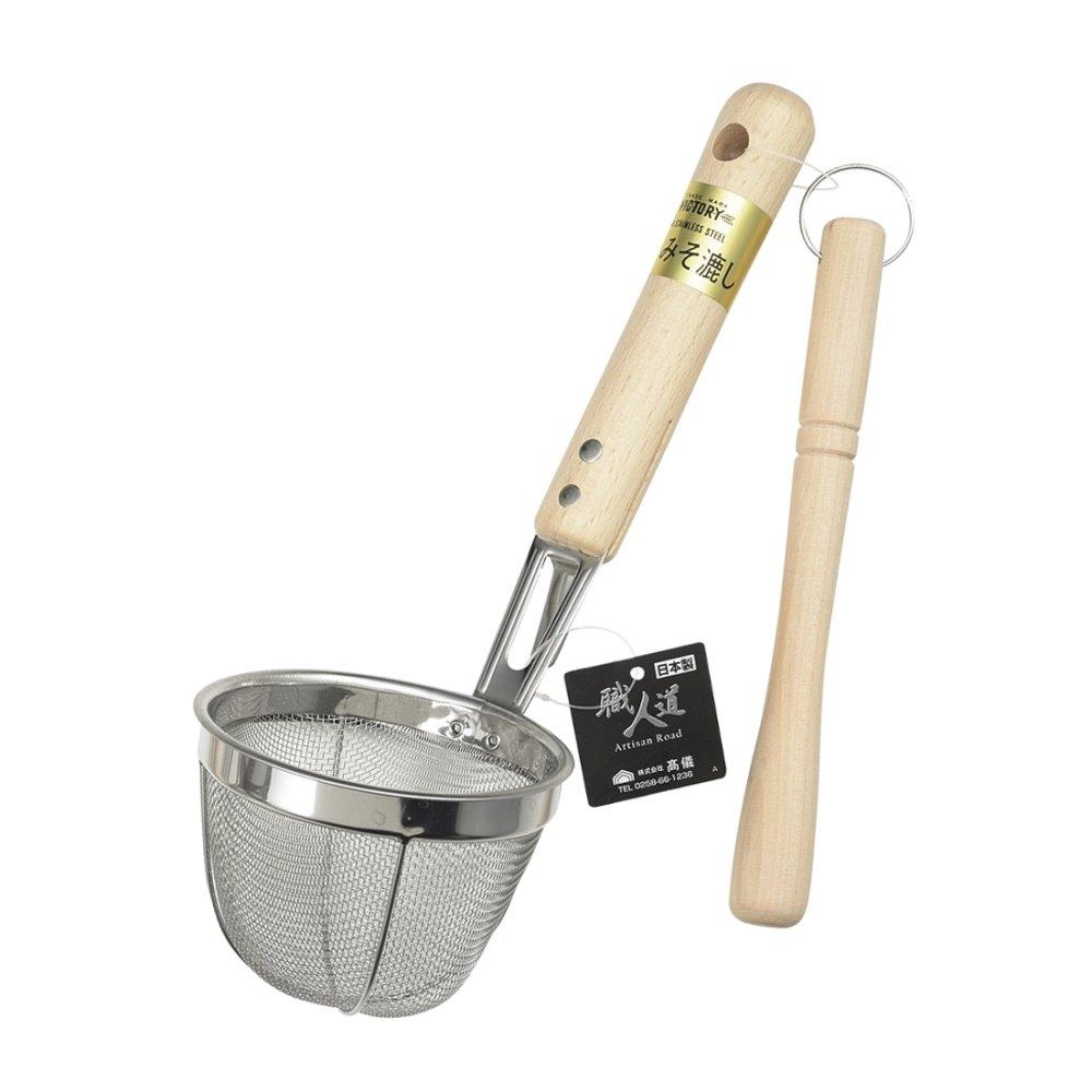 Takagi wooden handle miso small size (Takagi) Japanese-made strainer,