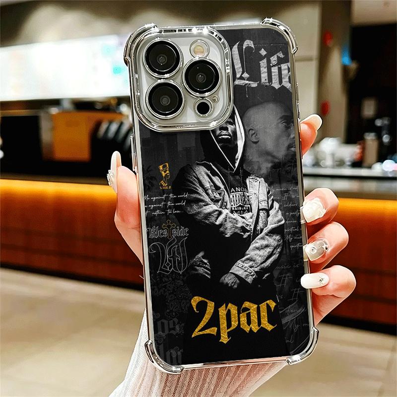 Rapper 2pac Singer Tupac Soft Phone Case For iPhone 15 16 17 Air 14 Pro Max 16E Plus 13 12 Mini Plating Anti-Fall Fundas
