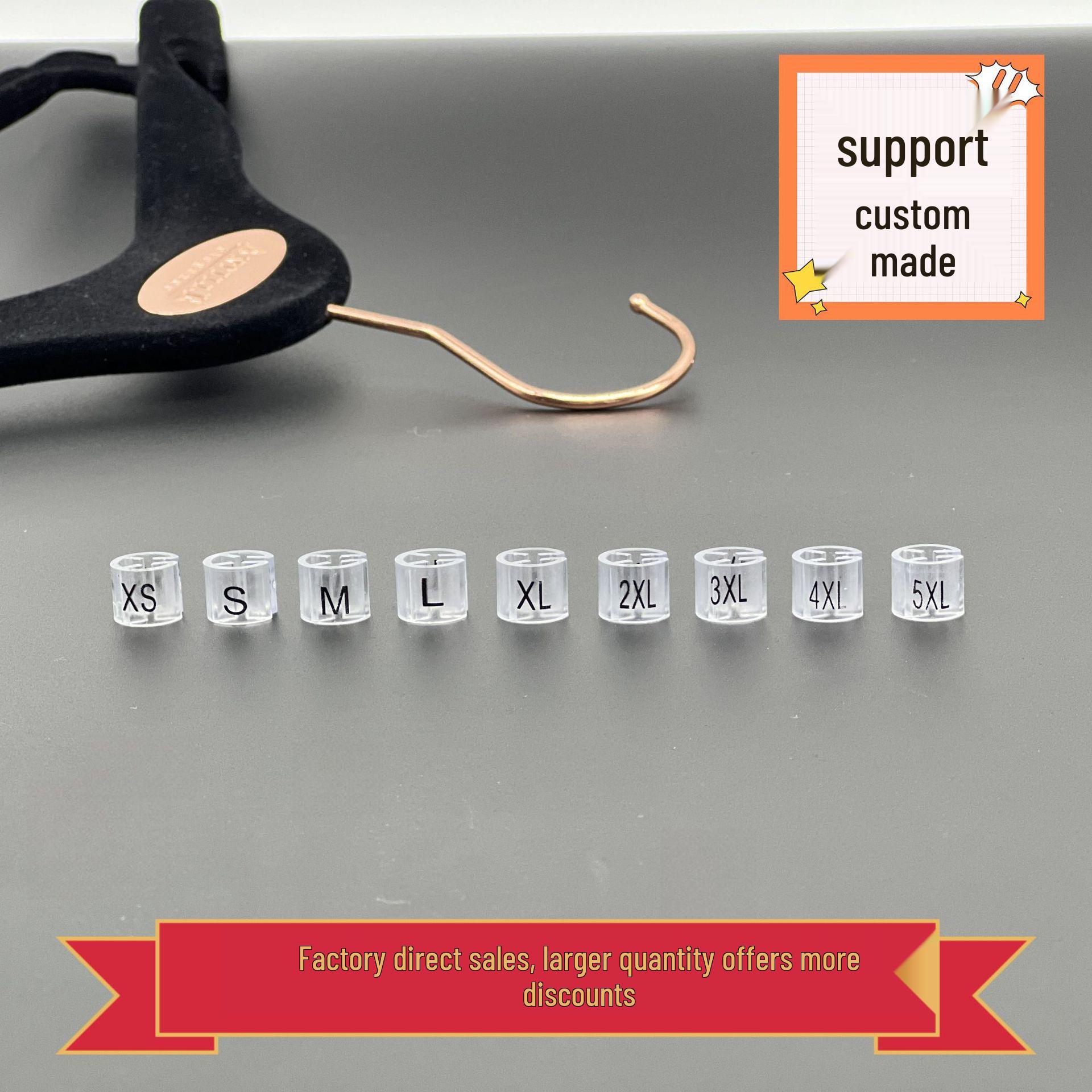 

Clear Round Letter Hanger Clip for Pants - Size Label Loop Blank Transparent Clip