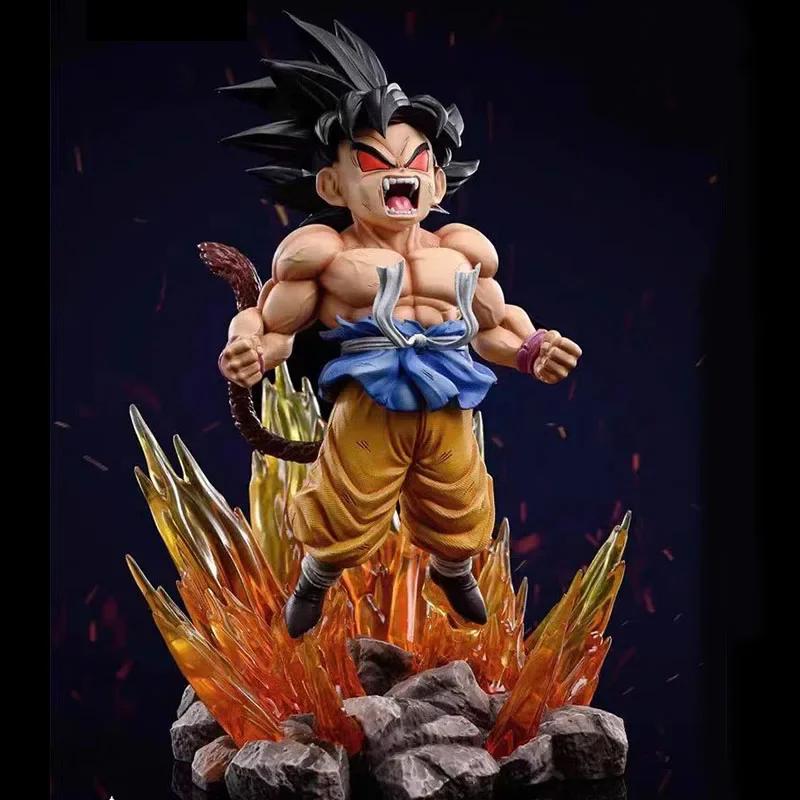 Bandai 19cm Dragon Ball SHK Kaiyuan Series NO.2 Glossy Brunette Super Four Goku Model PVC Wukong Animation Model Ornament Birth