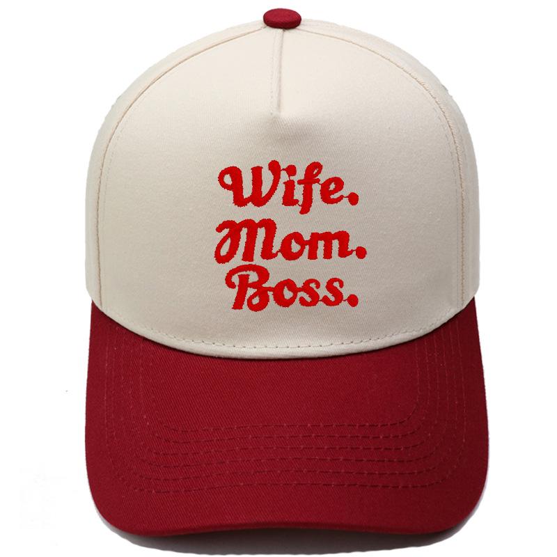 Wife mom Boss Truck Driver Hat Embroidery Color Matching Baseball Cap Male Female Casual Retro Hat