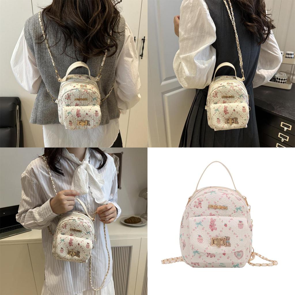 Rabbit Pattern Pu Crossbody Bag With Chain Strap For Daily Use And Fashion Accessory