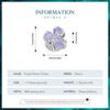 BAMOER 925 Sterling Silver Purple Flower Charm Pendant for Bracelet DIY Jewelry